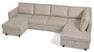 Skaftö - Bäddsoffa med schäslong vänster och divan höger - Beige