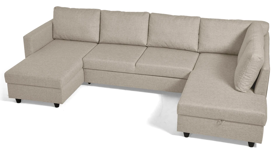 Skaftö - Bäddsoffa med schäslong vänster och divan höger - Beige