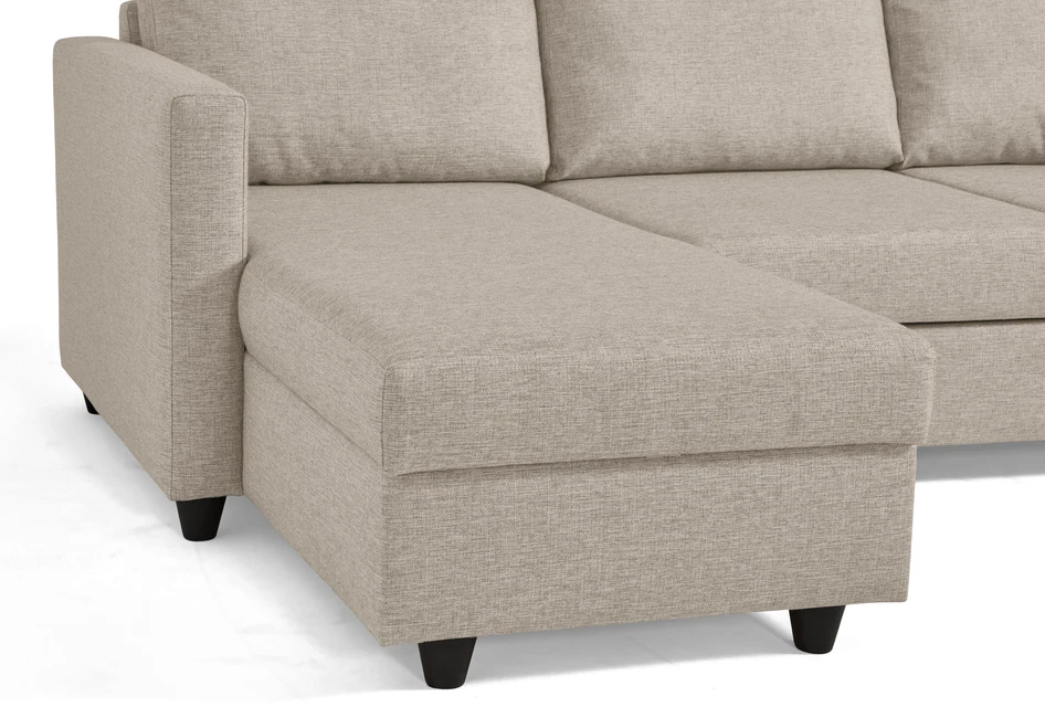 Skaftö - Bäddsoffa med schäslong vänster och divan höger - Beige