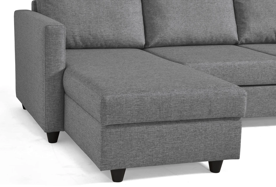 Skaftö - Bäddsoffa med schäslong vänster och divan höger - Grå