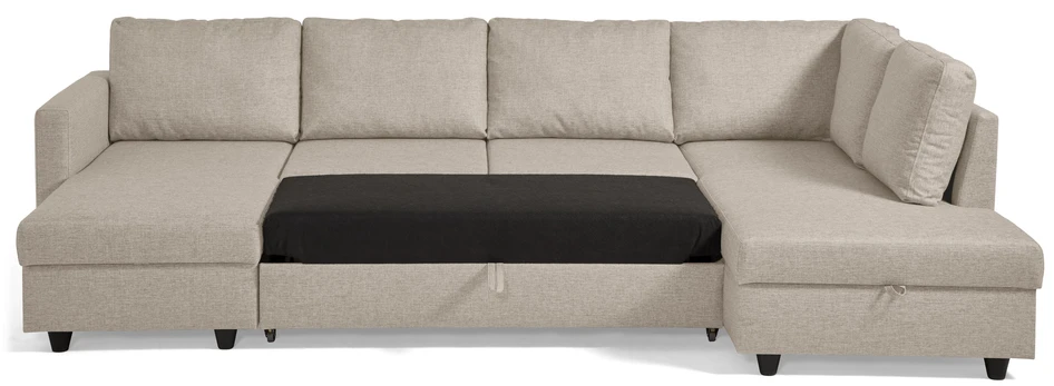 Skaftö - Bäddsoffa med schäslong vänster och divan höger - Beige
