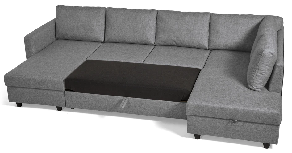 Skaftö - Bäddsoffa med schäslong vänster och divan höger - Grå