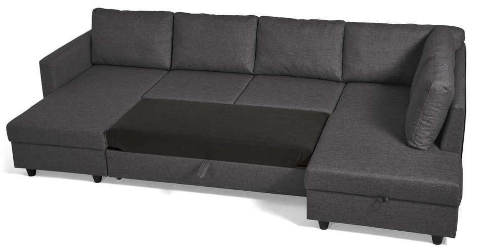 Skaftö - Bäddsoffa med schäslong vänster och divan höger - Grå