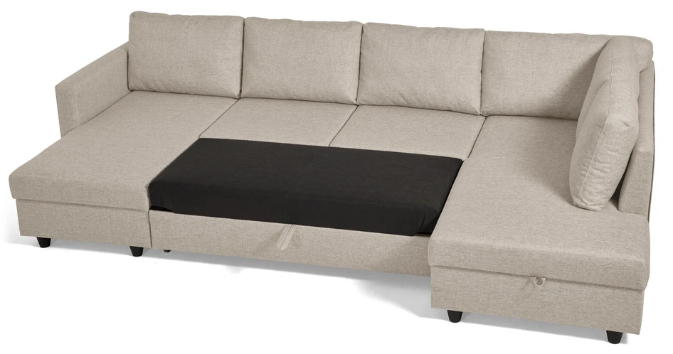 Skaftö - Bäddsoffa med schäslong vänster och divan höger - Beige