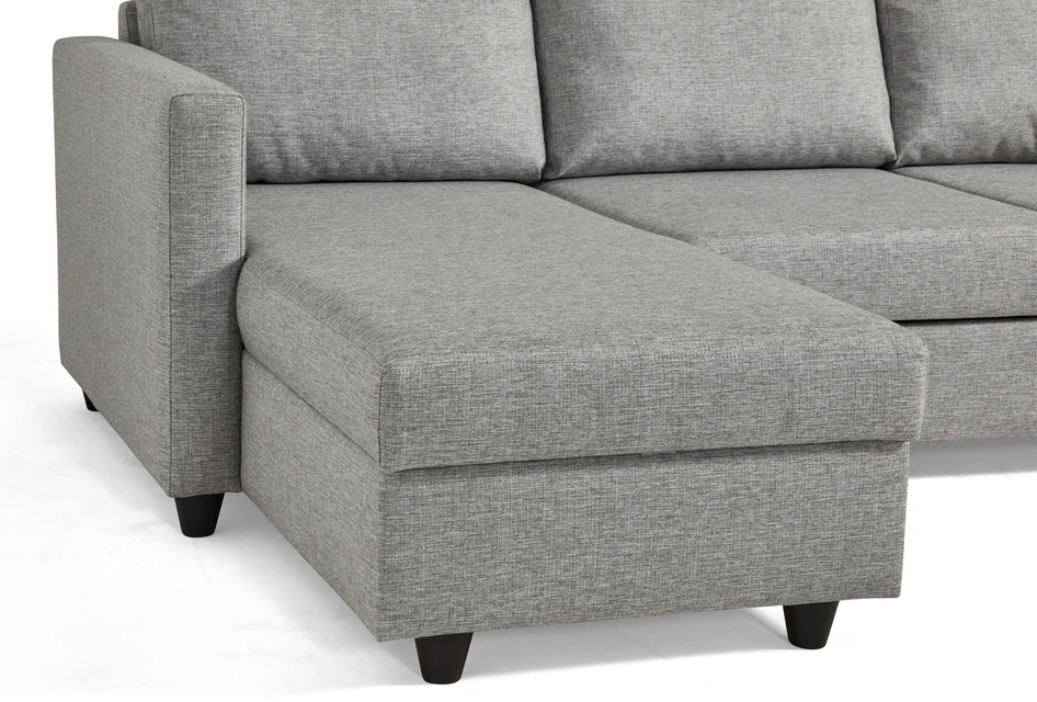 Skaftö - Bäddsoffa med schäslong vänster och divan höger - Grå