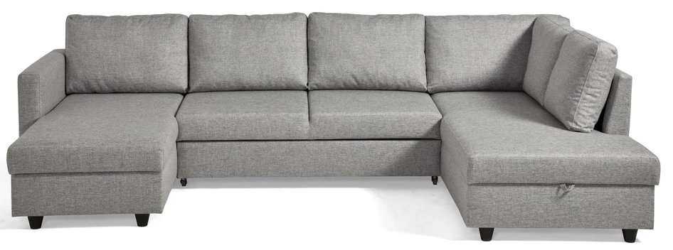 Skaftö - Bäddsoffa med schäslong vänster och divan höger - Grå