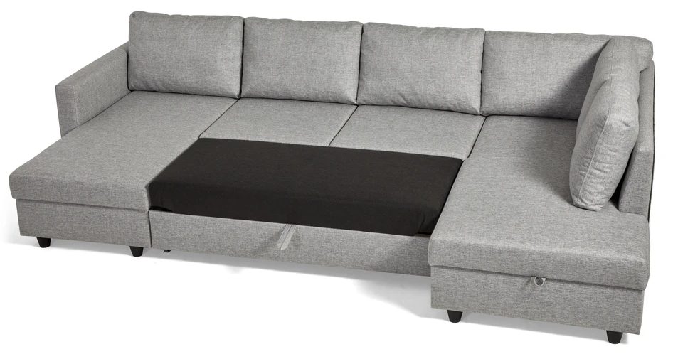 Skaftö - Bäddsoffa med schäslong vänster och divan höger - Grå