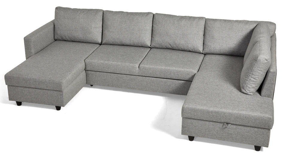 Skaftö - Bäddsoffa med schäslong vänster och divan höger - Grå