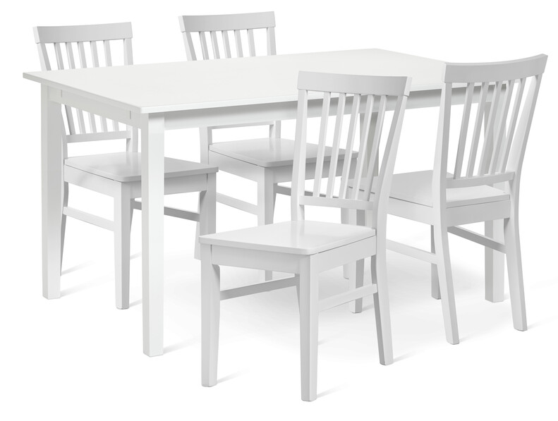 Ingrid - Matgrupp med 4 stolar Ingrid - Vit
