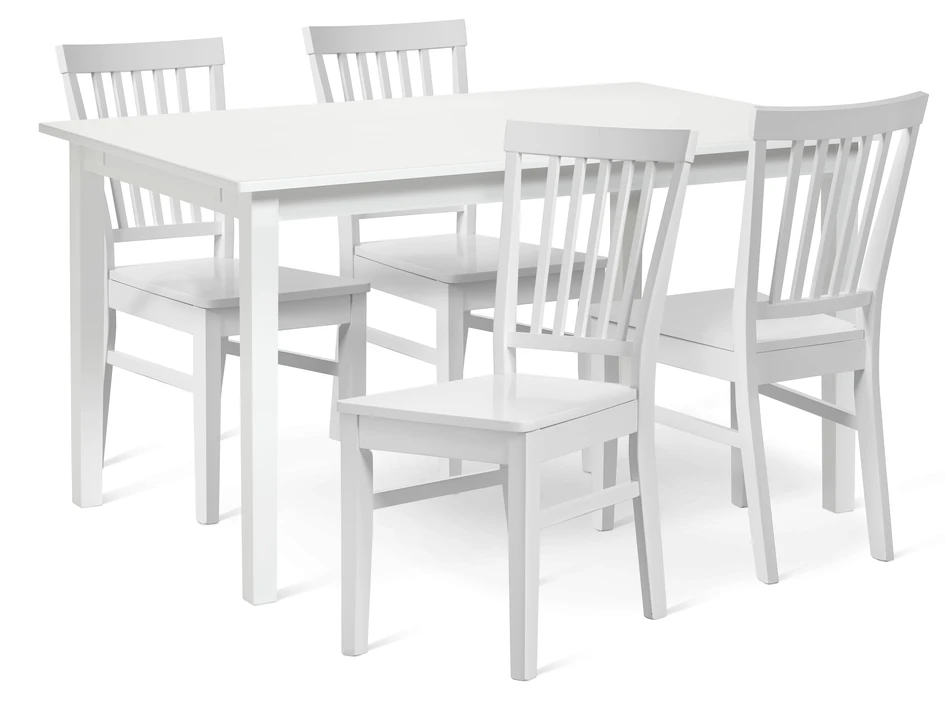 Ingrid - Matgrupp med 4 stolar Ingrid - Vit