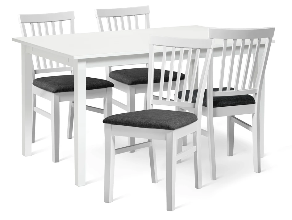 Ingrid - Matgrupp med 4 stolar Ingrid - Vit