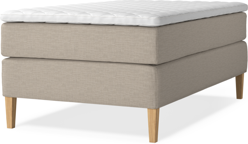 Delux Exclusive - Kontinentalsäng, enkelsäng 120 cm med bäddmadrass - Beige