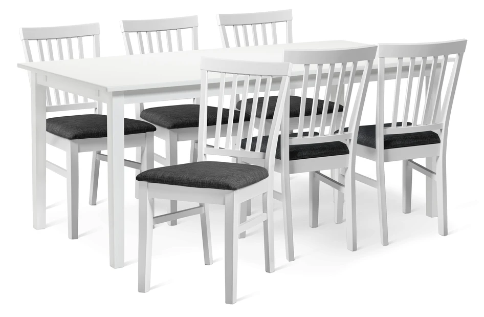 Ingrid - Matgrupp med 6 stolar Ingrid - Vit