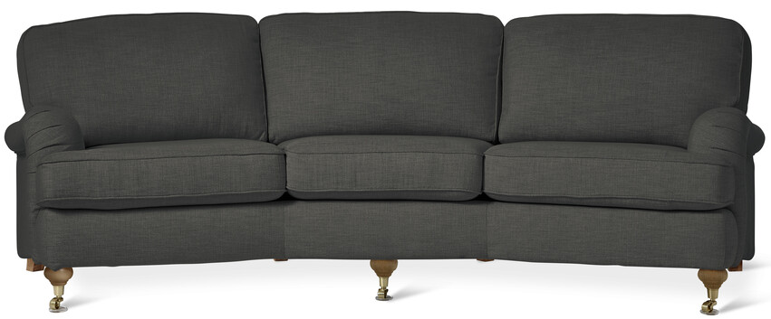 Oxford Delux - 3-sits soffa svängd, fast klädsel - Grå
