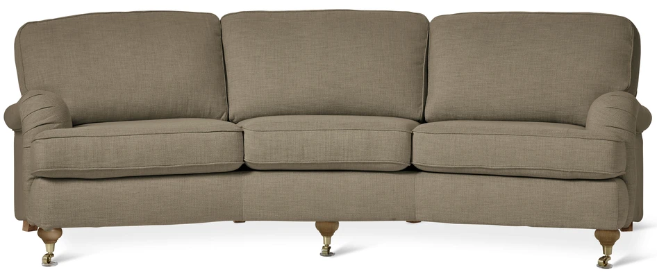 Oxford Delux - 3-sits soffa svängd, fast klädsel - Brun