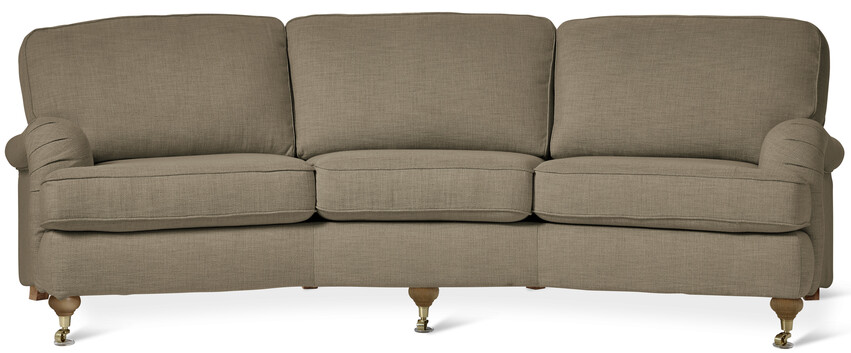 Oxford Delux - 3-sits soffa svängd, fast klädsel - Brun