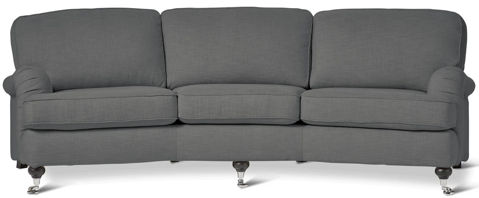 Oxford - 3-sits soffa svängd, fast klädsel - Grå
