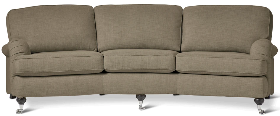 Oxford Delux - 3-sits soffa svängd, fast klädsel - Brun