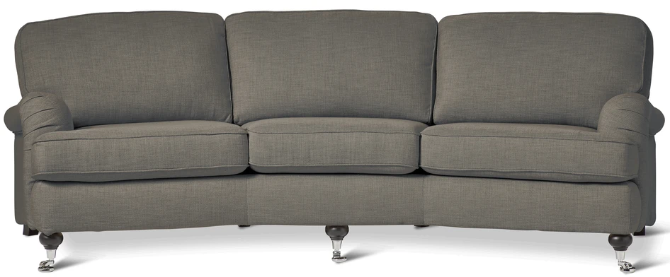 Oxford Delux - 3-sits soffa svängd, fast klädsel - Grå