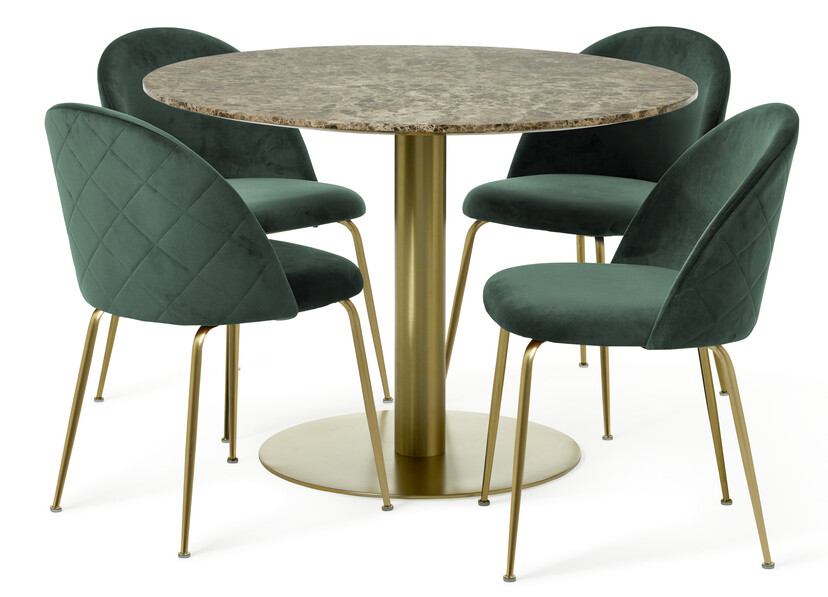 Tiffany - Matgrupp med 4 stolar Kiwi - Grön