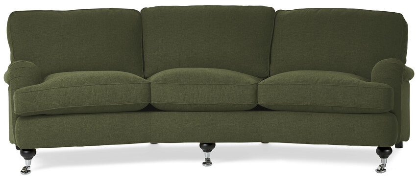 Oxford - 3-sits soffa svängd, fast klädsel - Grön