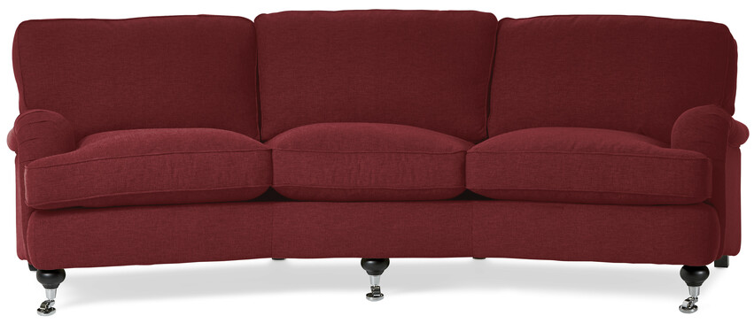 Oxford - 3-sits soffa svängd, fast klädsel - Röd