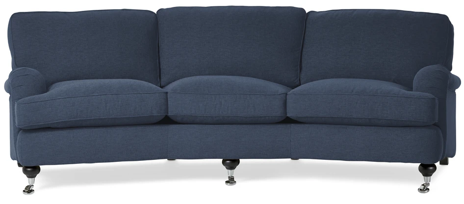 Oxford - 3-sits soffa svängd, fast klädsel - Blå