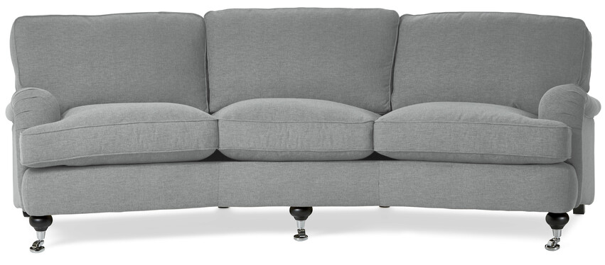Oxford - 3-sits soffa svängd, fast klädsel - Grå