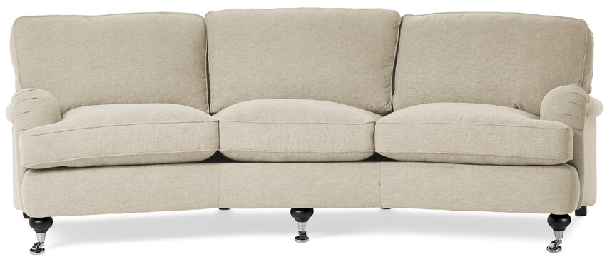 Oxford Delux - 3-sits soffa svängd, fast klädsel - Vit