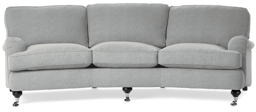 Oxford - 3-sits soffa svängd, fast klädsel - Grå