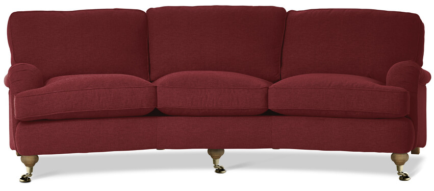 Oxford - 3-sits soffa svängd, fast klädsel - Röd