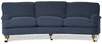 Oxford Delux - 3-sits soffa svängd, fast klädsel - Blå