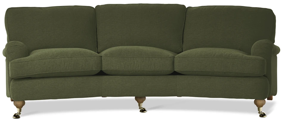 Oxford - 3-sits soffa svängd, fast klädsel - Grön