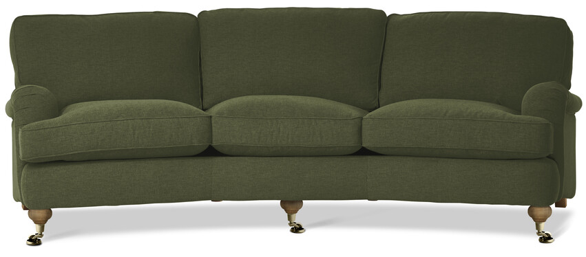 Oxford Delux - 3-sits soffa svängd, fast klädsel - Grön