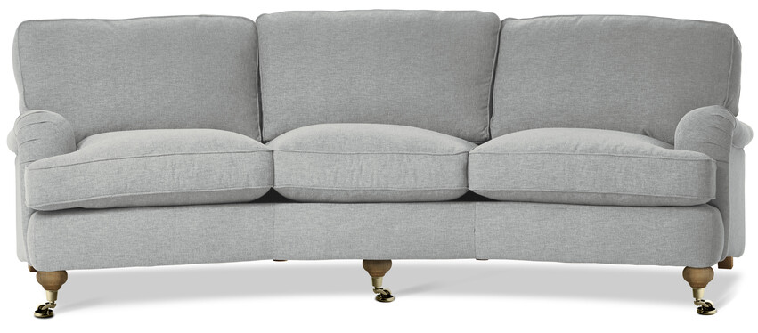 Oxford - 3-sits soffa svängd, fast klädsel - Grå