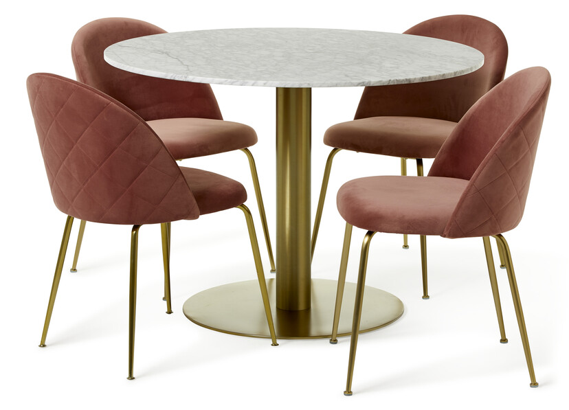 Tiffany - Matgrupp med 4 stolar Kiwi - Rosa