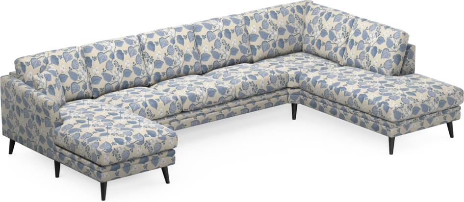 Eden - 3-sits soffa med schäslong vänster och divan höger - Flerfärgad