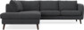 Madison - 2-sits soffa med divan vänster - Svart