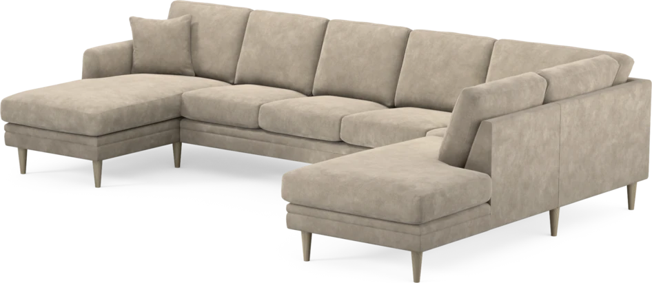 Eden - 3-sits soffa med schäslong vänster och divan höger - Beige