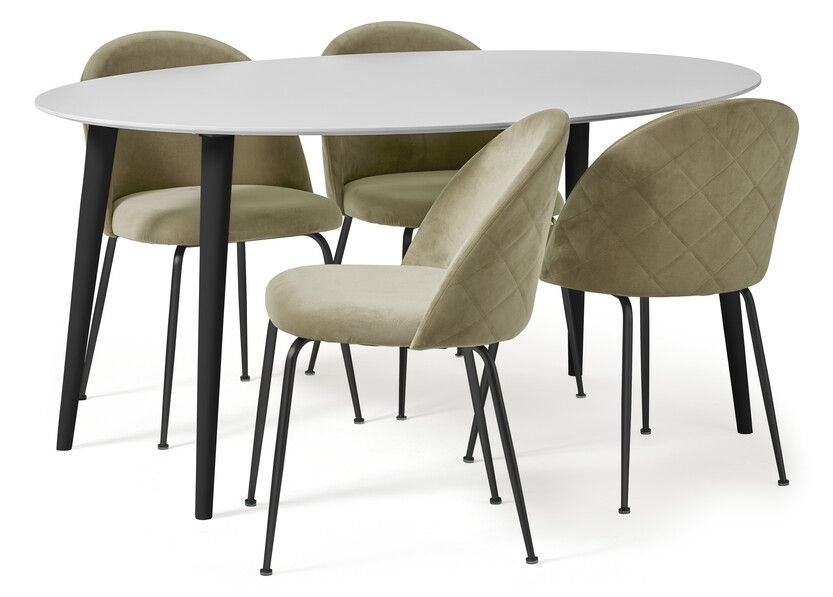 Plaine - Matgrupp med 4 stolar Kiwi - Beige