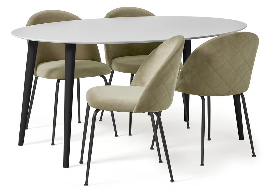 Plaine - Matgrupp med 4 stolar Kiwi - Beige