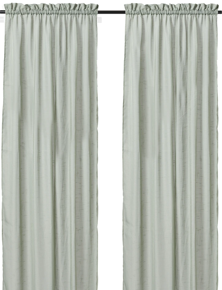 Cecilia - Gardin, 2-pack,135x250 - Grön