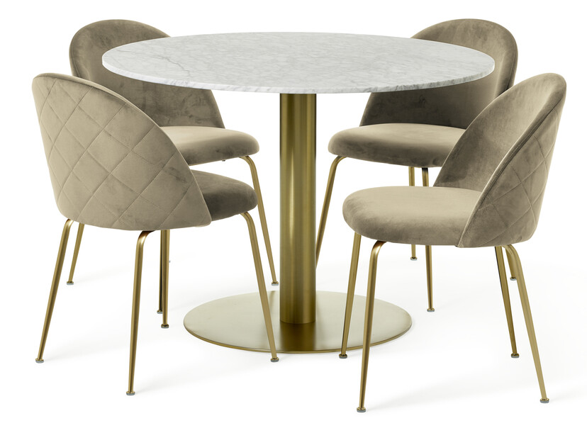 Tiffany - Matgrupp med 4 stolar Kiwi - Beige