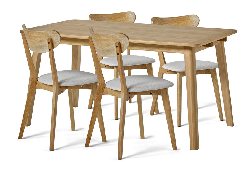 Vilgot - Matgrupp med 4 stolar Ludvig - Beige