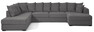 Town - 3-sits soffa med divan vänster och schäslong höger - Grå