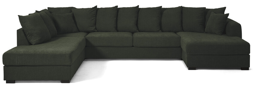 Town - 3-sits soffa med divan vänster och schäslong höger - Grön