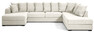 Town - 3-sits soffa med schäslong vänster och divan höger - Vit