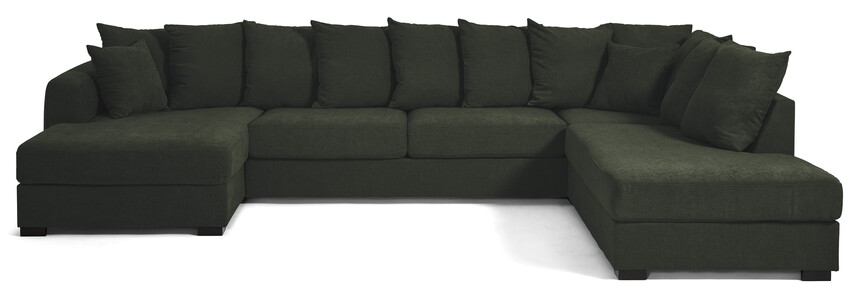 Town - 3-sits soffa med schäslong vänster och divan höger - Grön