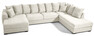 Town - 3-sits soffa med schäslong vänster och divan höger - Vit