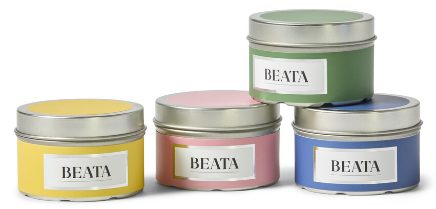Beata - Doftljus, Sakura, brinntid 15 h, 70 gr, assorterade - Flerfärgad